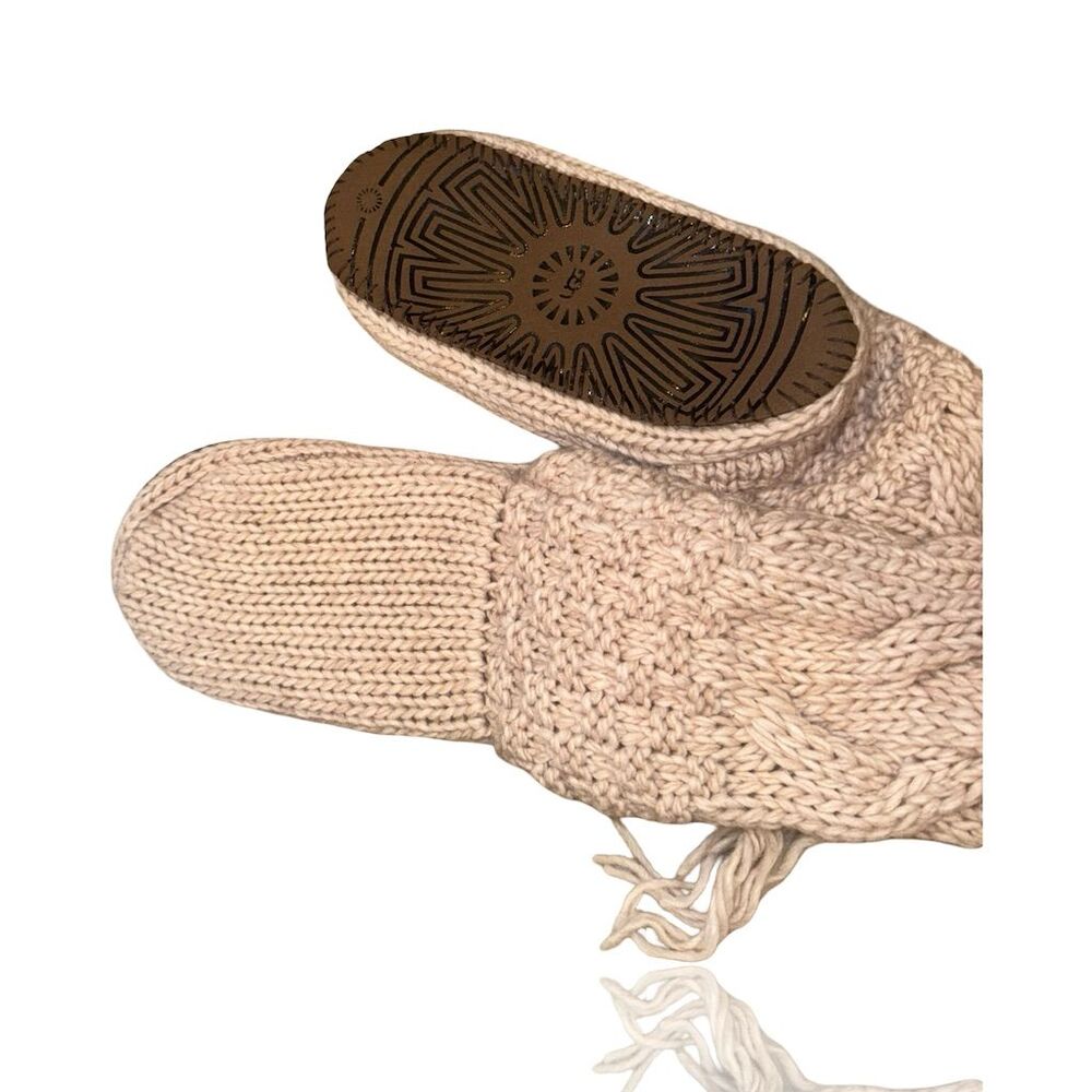UGG Women's Cozy Knit Slipper Socks with Pom Pom Beige Winter: OSFM - Picture 3 of 7